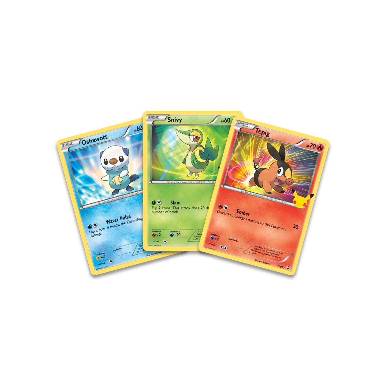 Pokémon TCG: First Partner Pack Unova 3 JUMBO CARDS: Oshawott, Snivy, Tepig
