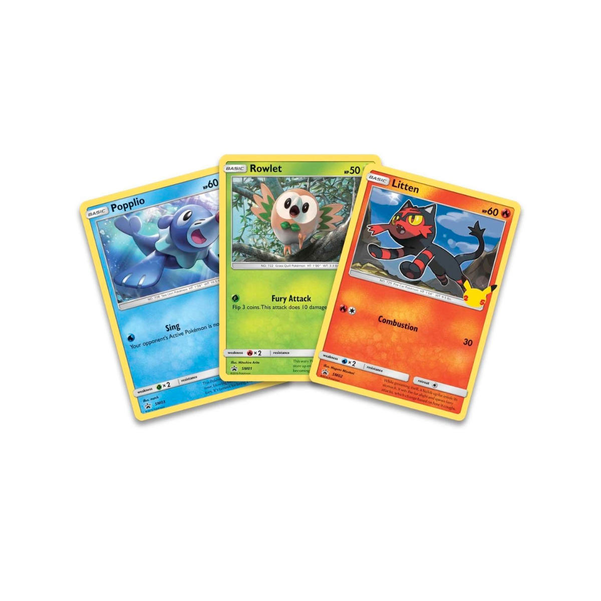 Pokémon TCG: First Partner Pack Alola 3 JUMBO CARDS: Popplio, Rowlet, Litten